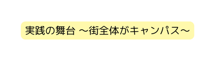 実践の舞台 街全体がキャンパス