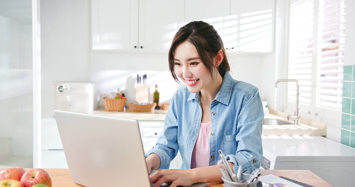 Asian Woman Work at Home